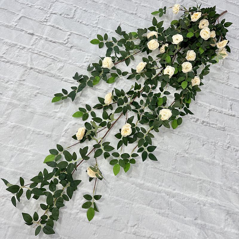 Love Lotus 12branch Rose Wall Hanging With Silk Flowers For Wedding Venue And Event Decoration белый