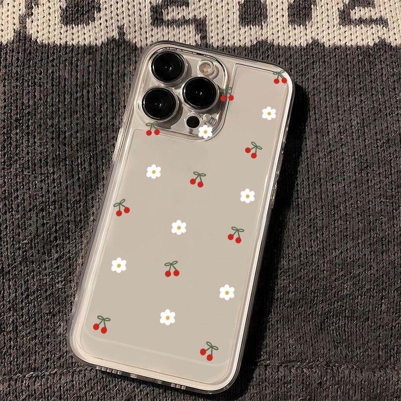 Cute Cartoon Cherry Pattern Transparent TPU Phone Case For Xiaomi Mi 15T Pro POCO X7 Pro F7 X6 X5 M3 X3 NFC M4 F5 11 Lite 5G NE