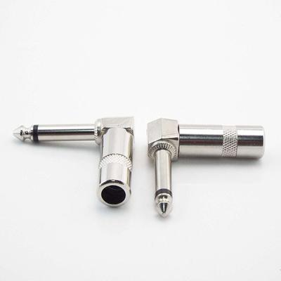 1/4 Inch 6.35mm 6.5mm Male To Female L-shape Jack Right Angle Male Mono Plug Connector For Guitar Audio