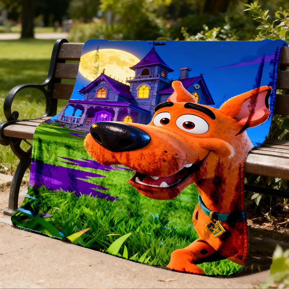 1pc Scooby Doo Outdoor Personalized Flannel Blanket, Soft, Lightweight Personalized Flannel Blanket, Digital Printing,