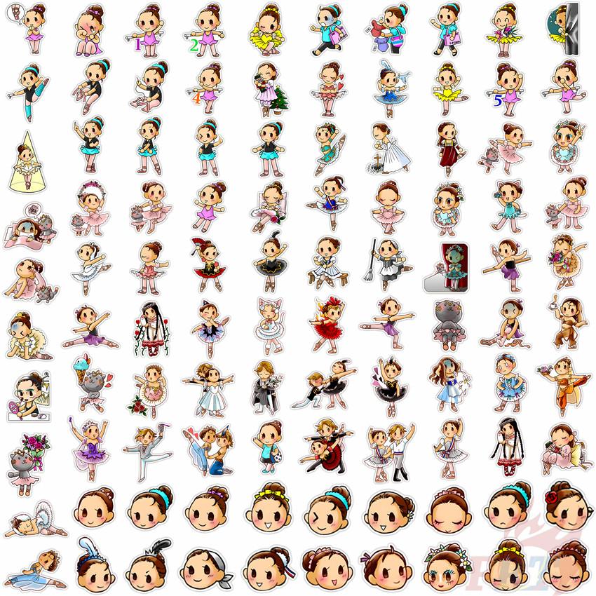 100Pcs/Set Ballet Girl Mini Diary Manual Stickers DIY Scrapbooks Album Decor Decals Stickers
