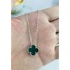 High-end Four-leaf Clover Necklace for Women 18K Rose Red Chalcedony Agate Natural White Shell Pendant Clavicle Chain
