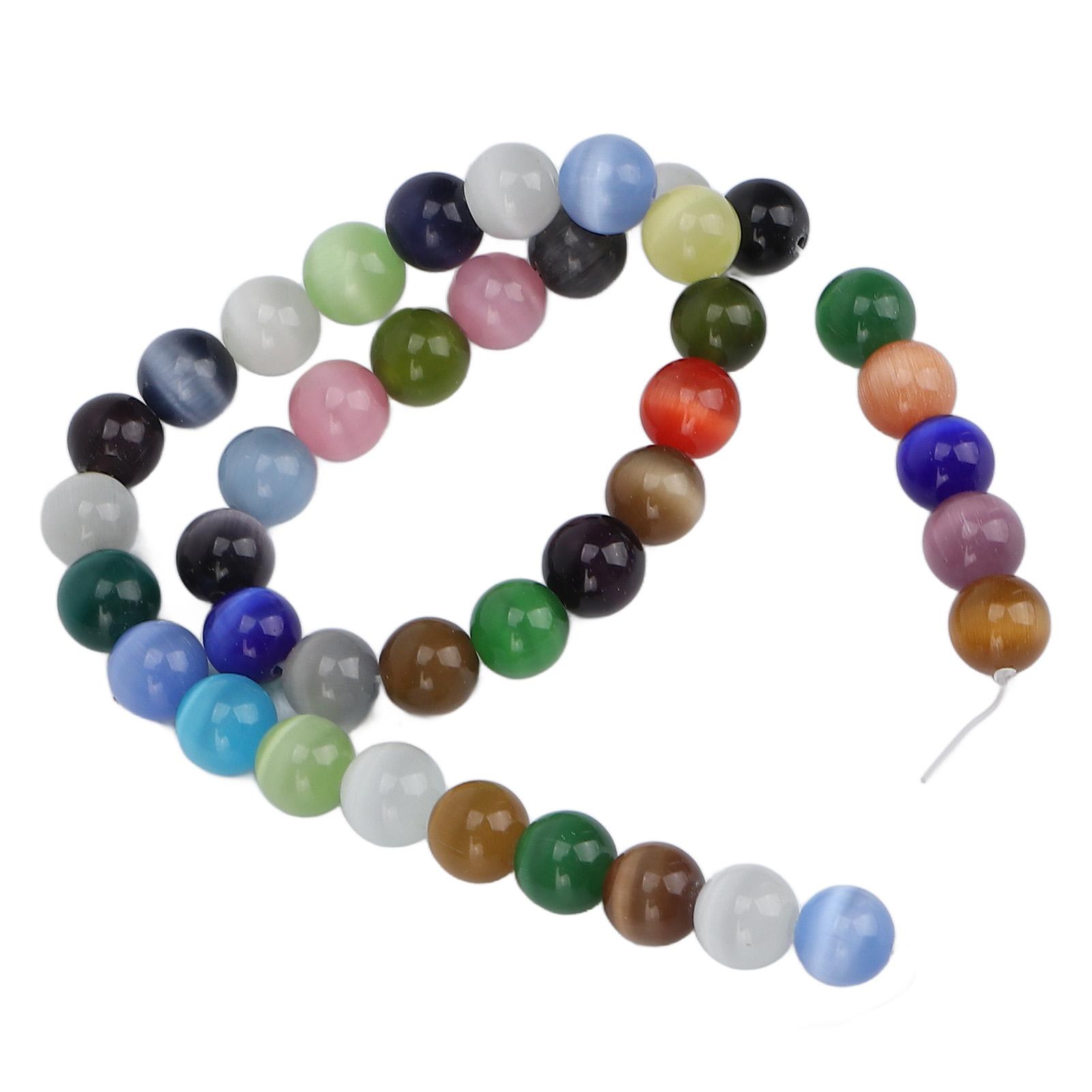 

DIY Round Beads Mixed Colors Natural Stone Bracelet Necklace Jewelry Making Accessories 0.39in Diameter