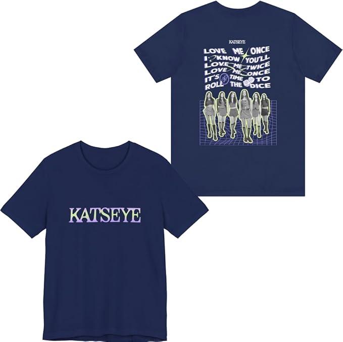 Katseye Merch Illustration TShirt Printed Unisex Unisex Women Tee Short Sleeve Streetshirt Top S
