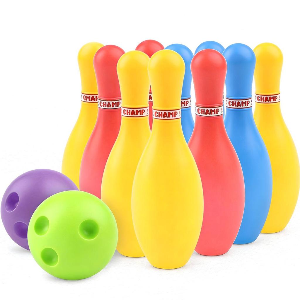 12pcs/set Portable Bowling - 10 Pins + 2 Balls, Indoor/Outdoor Party Game for Adults, Great for Game Nights, Social Events ZSY