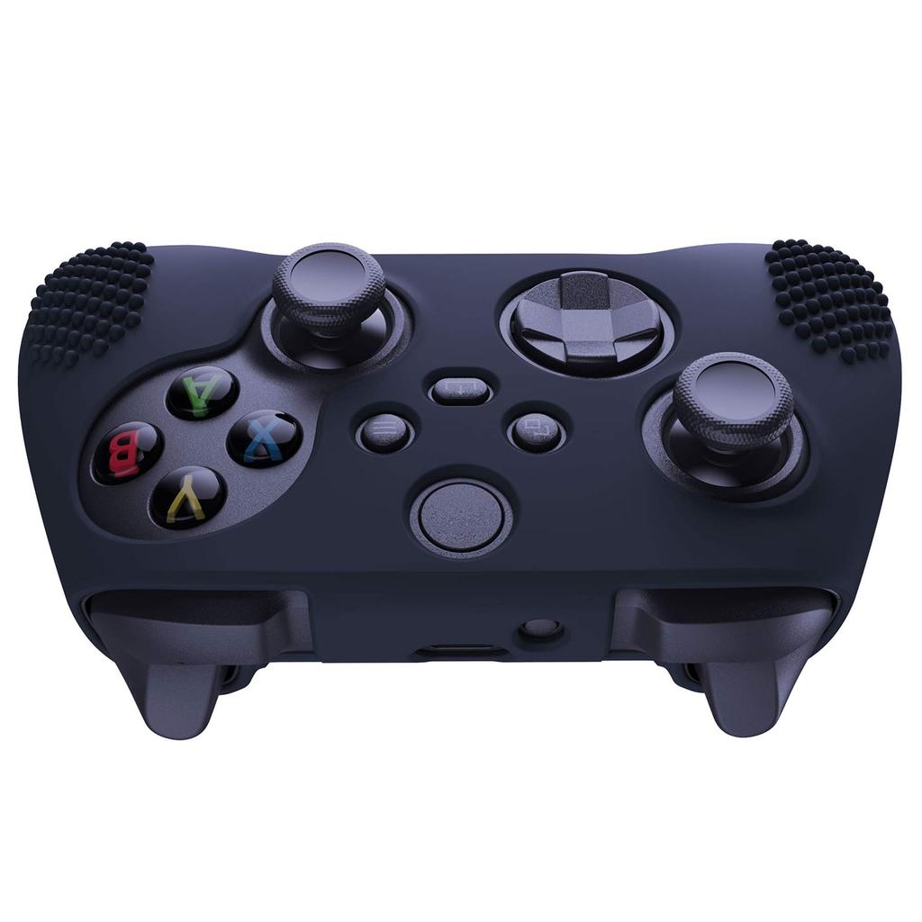 eXtremeRate PlayVital 3D Studded Edition Silicone Cover Skin for Xbox Series Includes Six Black Thumb Grip and Soft Rubber Case Protector for Xbox