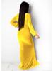 Vestido de Noche Sexy Ajustado de Color Sólido con Cuello en V para Mujer