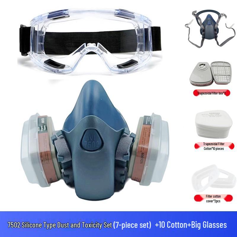 7502 Silicone Half Face Gas Mask for Painting, Decoration, Dust, and Pesticide Protection