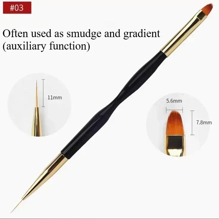 

Набор кистей для нейл-арта French Stripe, лайнер, УФ-гель, типсы, ультратонкая кисть для рисования линий, двусторонние кисти для рисования, инструменты для маникюра