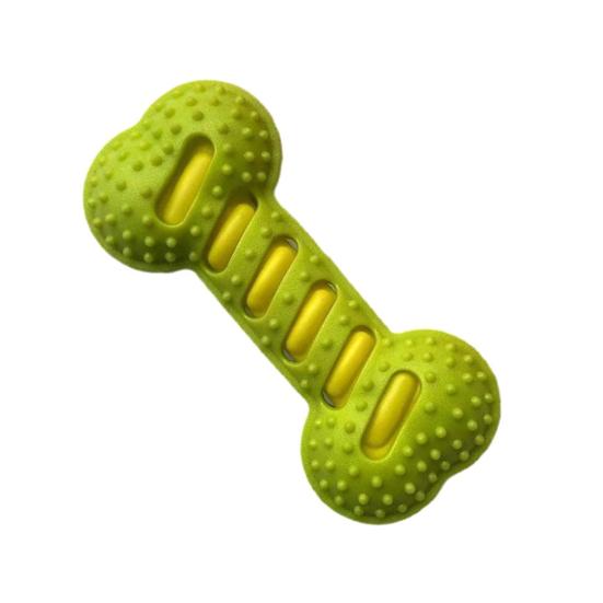Dog Bone Toy Squeaky Chew Toy Textured Rubber Bone Safe Teeth Cleaning Toy for Teething Puppies And Large Dogs Oral Care