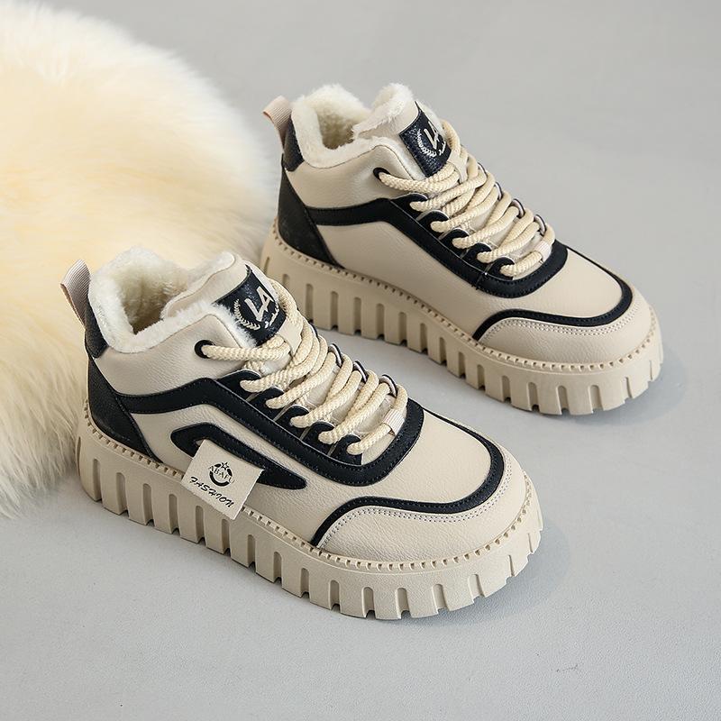New winter cotton shoes women's velvet high-top casual shoes platform snow boots warm short boots 21-1