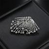 Wedding Jewelry 2 In 1 Antique Silver Color Crystal Women Stud Earrings Hollow Wings Hiphop Ear Accessories Bohemian Asymmetrical Female Earrings