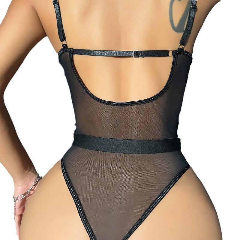 Mesh perspective clothing chain neck party sexy tights independent station erotic underwear