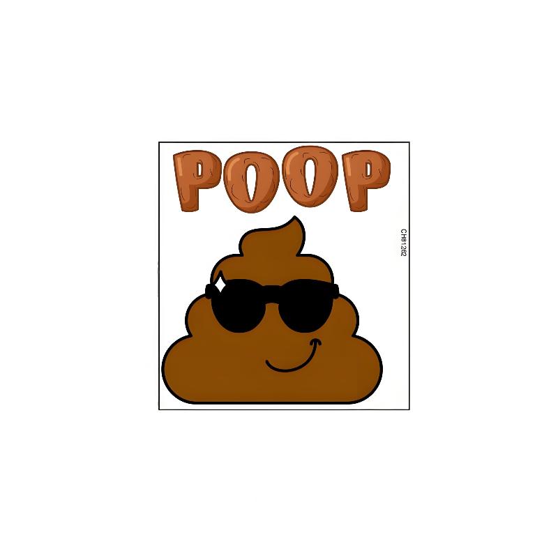 POOP Funny Weird Bathroom Toilet Stickers Decorative Waterproof Stickers PVC Material Toilet Stickers