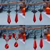 Halloween Bat Earrings Girl, Diablo Gothic Vampire Red and Black Crystal Party Earrings