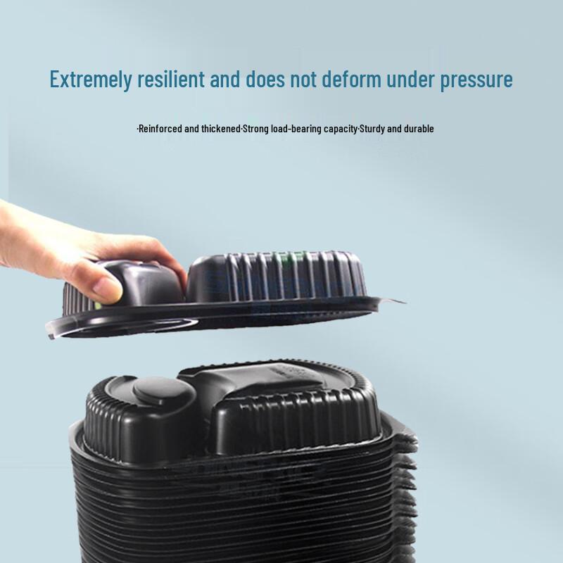 Xin Paike 1000ml 2-Compartment Disposable Lunch Boxes (300 Sets)