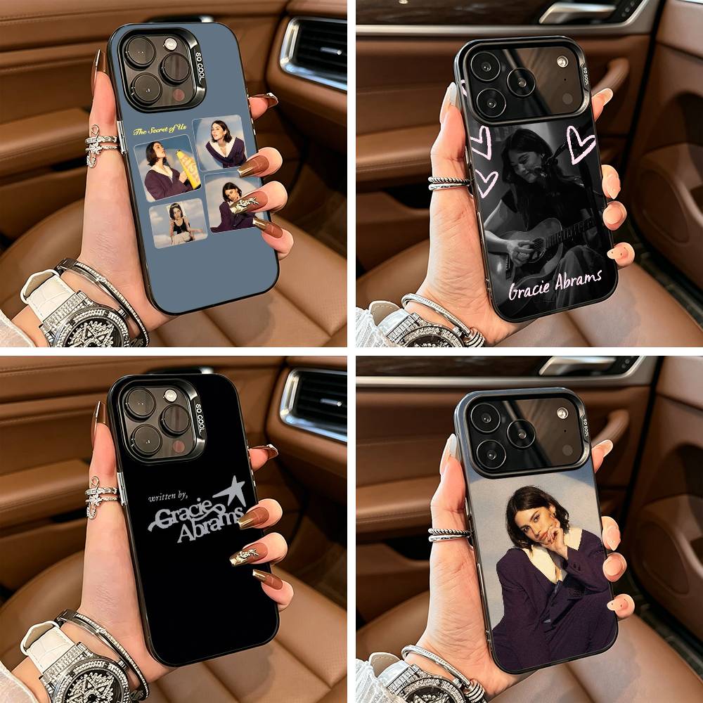 Pop singer-Gracie-A- Abrams Phone Case For IPhone17 16 11 12 13 14 15 16 Pro Max Plus Cover Colored Silver Funda Bumber