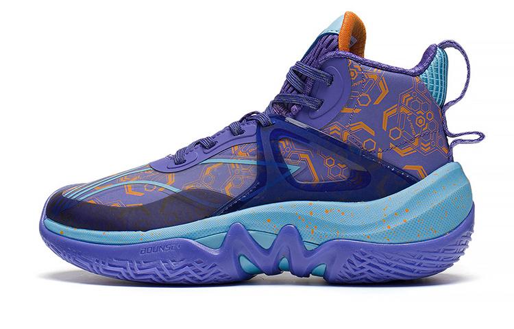 Li Ning YOUNG Авангард Сила I Команда Износостойкие Поддерживающие отскок Баскетбольные кроссовки Цветочные корзины Фиолетовый YKBR052-51 40