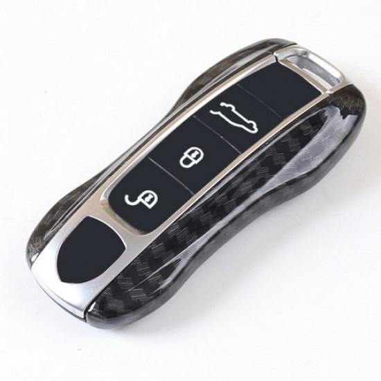 2pcs ABS Carbon Fiber Look Car Key Case Replace Cover For Porsche Panamera G2 TH