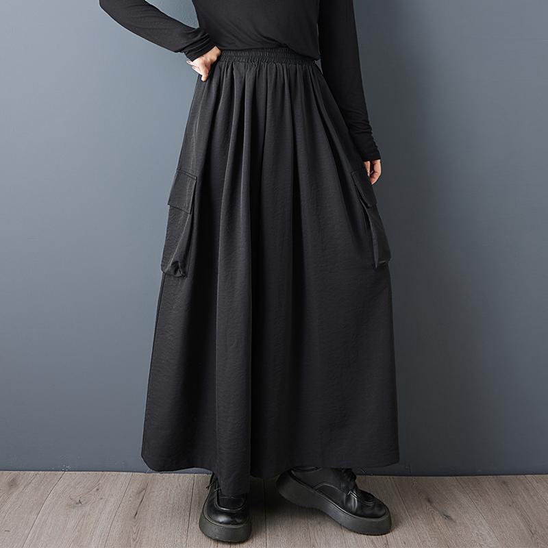 

DIMANAF 2026 Plus Size Women Long Pants Black Loose Trousers Big Size Casual Bottoms Pants Skirts Summer one size чёрный