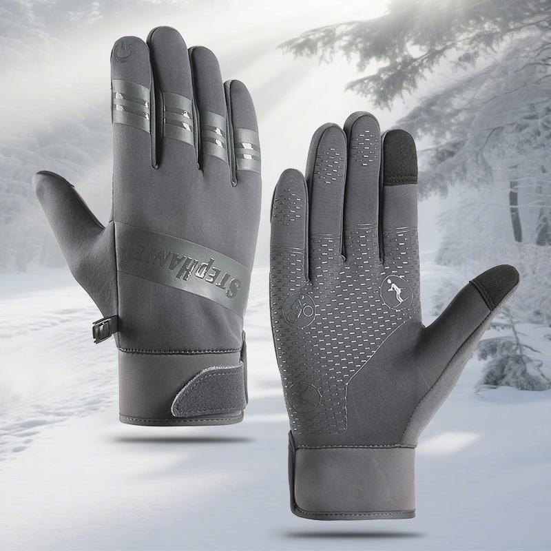 

Зимние теплые перчатки для мужчин и женщин, для занятий спортом на открытом воздухе, для велоспорта, водонепроницаемые, защищающие от холода и противоскользящие, с сенсорным экраном, ветрозащитные, с бархатной подкладкой, велоперчатки XL
