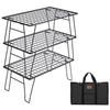 CAMPING MOON Field Rack Mesh 3-Tier Set - Black (T-235-3T) with Case