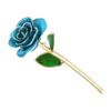 Rose mit langem Stiel, getaucht in 24 Karat Gold, in Geschenkbox mit Ständer (Hellblaue Rose mit Ständer)