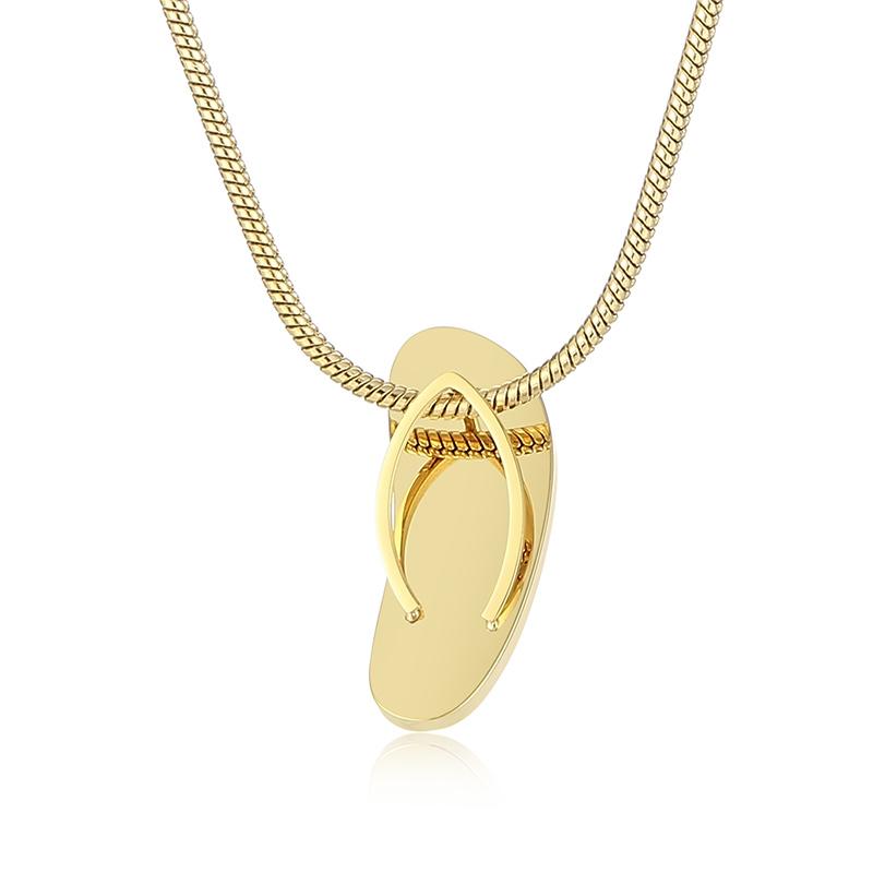 

Personality Slippers Pendant for Men Polished Black/Gold Color Stainless Steel Jewelry Trendy Accessories Cool Boy s Gift