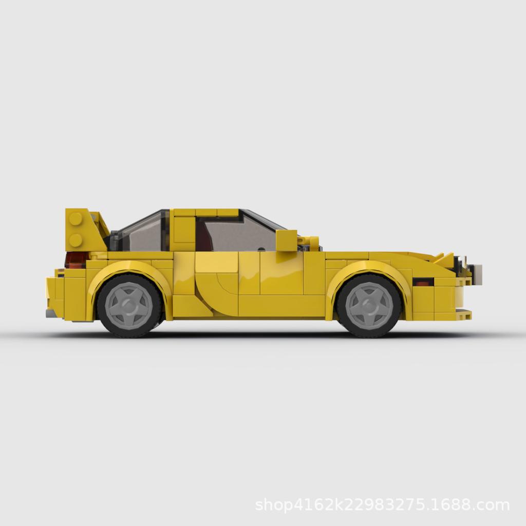 MOC Mazdaed RX-7 City Technics Initial Vehicle Championed Racer Building Blocks Brick Racing World Famous CLassic Supercar