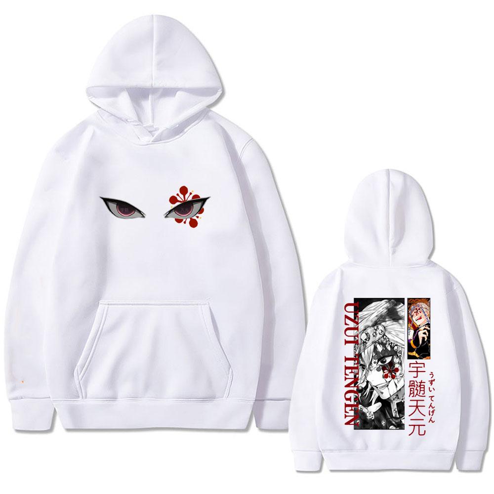 Anime Demon Slayer Uzui Tengen Eyes Graphic Print Hoodie Men Women Casual Oversized Pullover Male Vintage Fleece Hoodies