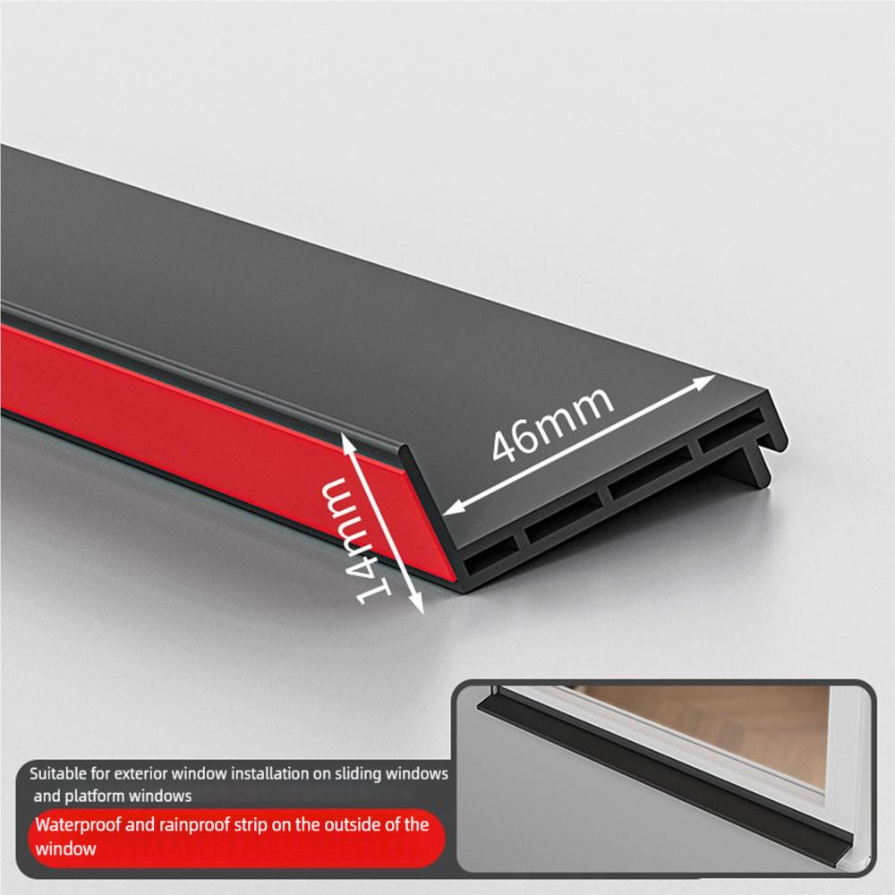 TPE Window Water Blocking Bar Sliding Window Rain Weatherstrip with Adhesive Backing for Insulation Windproof Sealing Strip
