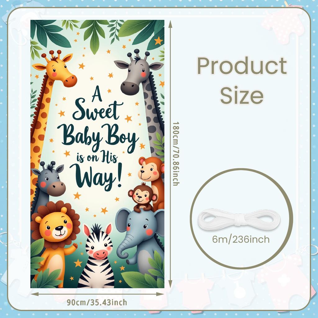 Welcome Baby Banner Animal Characters Cute Baby Banner Newborn Celebration Banner Cartoon Design Baby Event Decor For Welcome