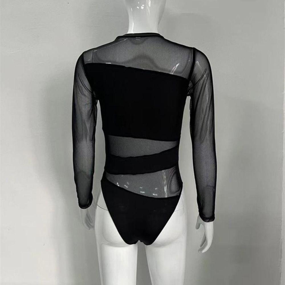 High Waist Mesh Thin Shapewear Seamless Underwear for Women Long Sleeve Lace Jumpsuit  Gifts