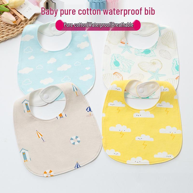 Thick Waterproof Baby Bib - Pure Cotton, Enlarged & Widened for Boys and Girls