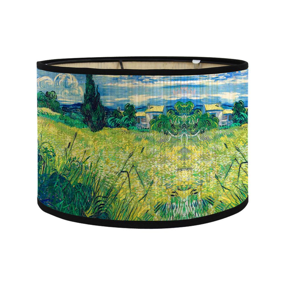 Modern Painted Decorative Lampshade Astral Sunflower Lamp Shade Bamboo Art Light Shade Bar Cafe Chandelier Decor