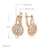 New  Rose Gold Color Sexy Drop Earrings Unusual Flower Natural Zircon Women'S Earrings Party Girls Exaggerated Jewelry
