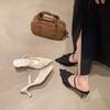 Fashion Brand Designer White Women Pumps Mesh Embroidered Flowers Back Strap Sexy Slingback High Heels Dress Wedding Shoes for Ladies