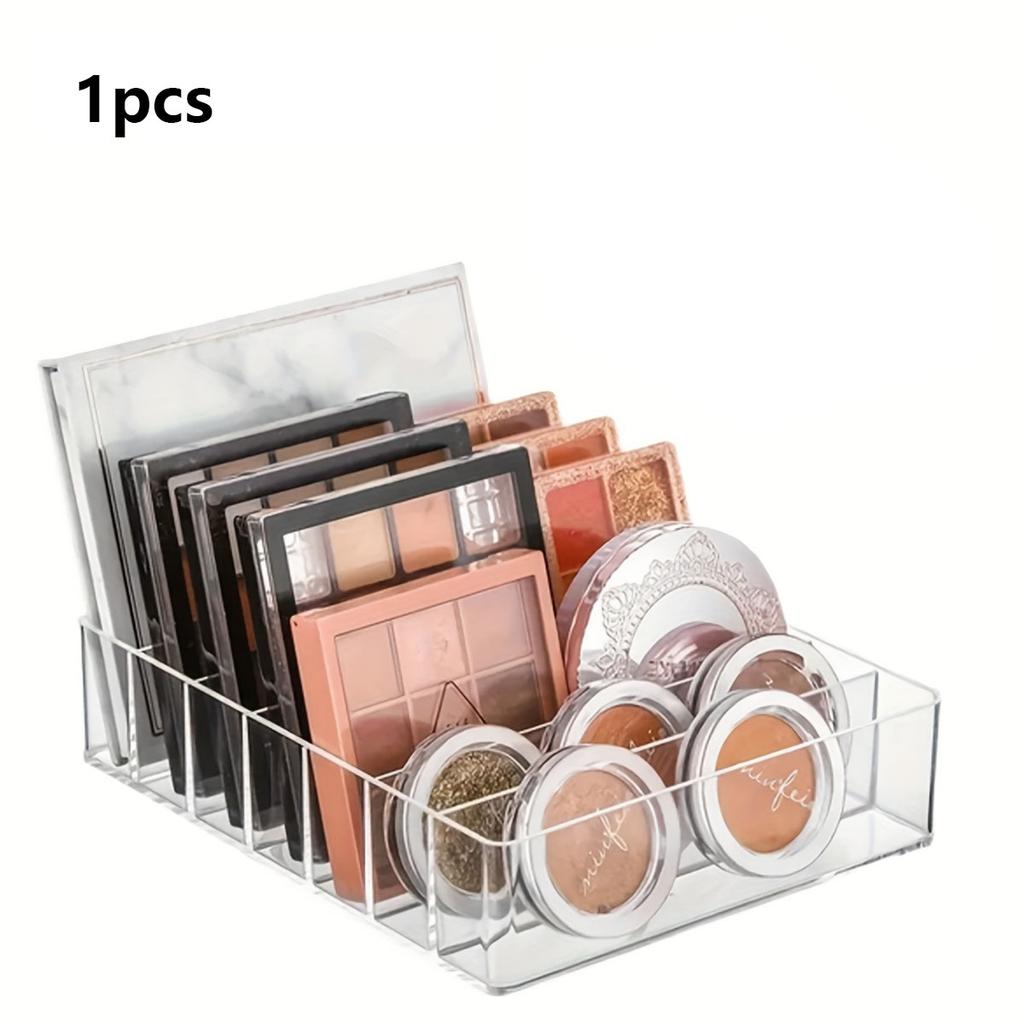 Klarer 7-Fächer Make-up-Paletten-Organizer Acryl-Schubladen-Aufbewahrungsschale für Lidschatten Rouge Kosmetik Schminktisch Make-up-Organizer