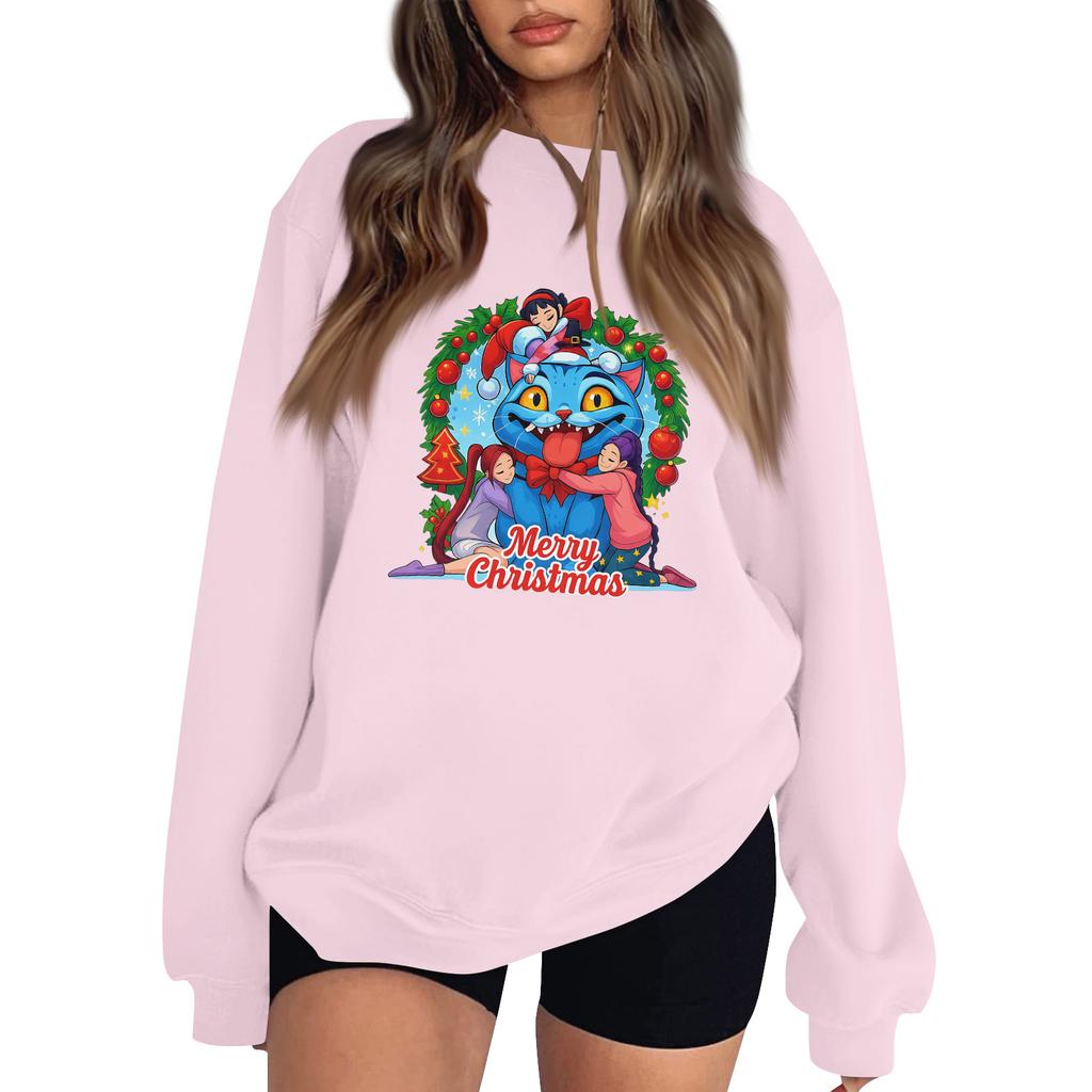 Women's Fashion Long-Sleeve Pullover Sweatshirt With Fun Movie-Themed Print