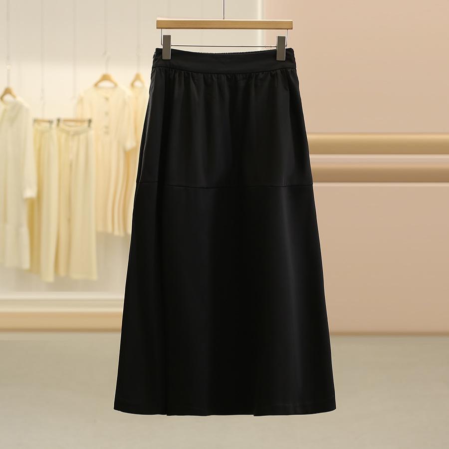 

Osthiawen Draping Over-the-Knee Slimming Midi Skirt for Women - Autumn 25 Collection M чёрный