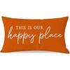 PANDICORN This Is Our Happy Place Pillow Covers 12x20 Inch Modern Farmhouse Outdoor Decorations Lumbar Decorative Throw Pillows Cases Cushion Covers