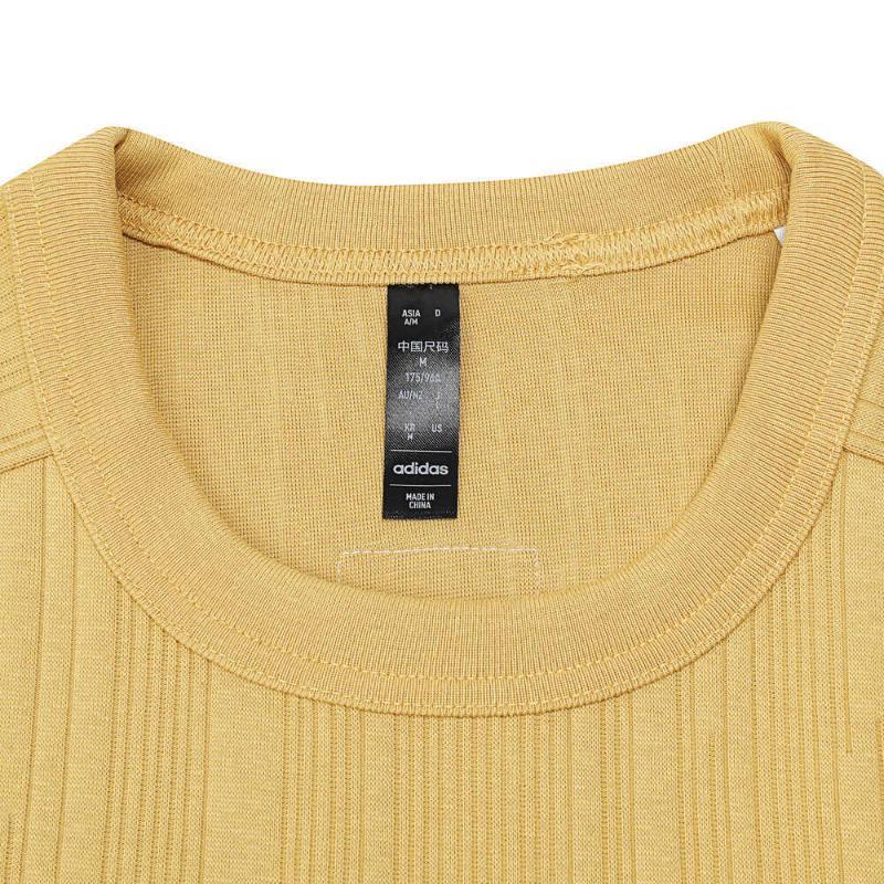 Adidas Brand Logo Round Neck Pullover Comfortable Casual Sport Short Sleeve T-Shirt Men Tops Yellow IW1519