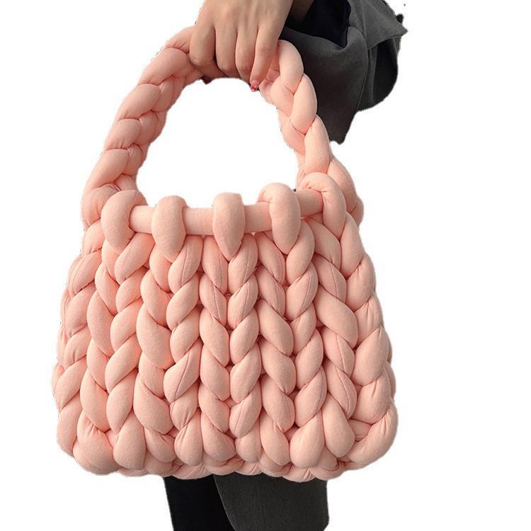 Icelandic Wool DIY Chunky Knit Korean-Style Tote Bag