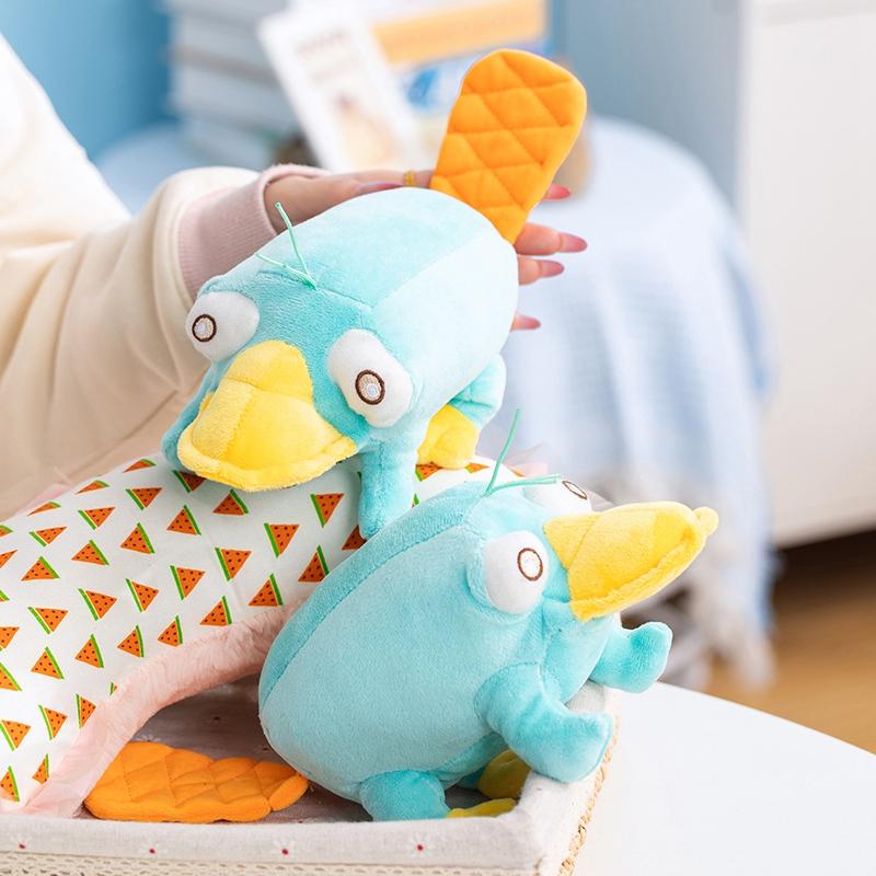 Peluche de Ornitorrinco Kawaii Anime Simulado Azul Perry El Ornitorrinco Peluche Juguete de Peluche Animales de Peluche Peluche Suave Regalo para Niños