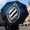 Golden Club Atletico Emblem Automatic Folding Umbrella - 8-Rib Travel Umbrella with Auto Open/Close & Portable Gifts for Holidays or Birthdays