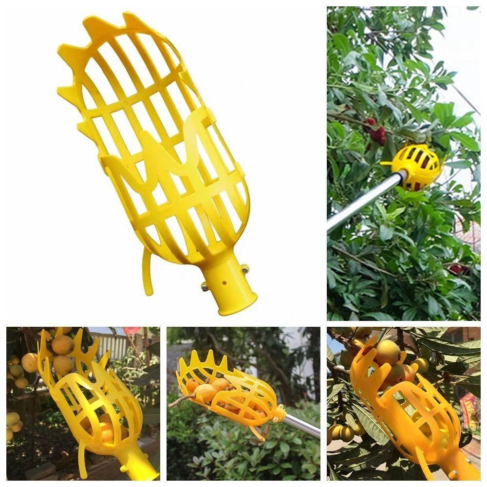 Creative Agricultural Fruit Picker Head High-altitude Plastic Fruit Picker Yellow Fruit Picking Tool Orchard