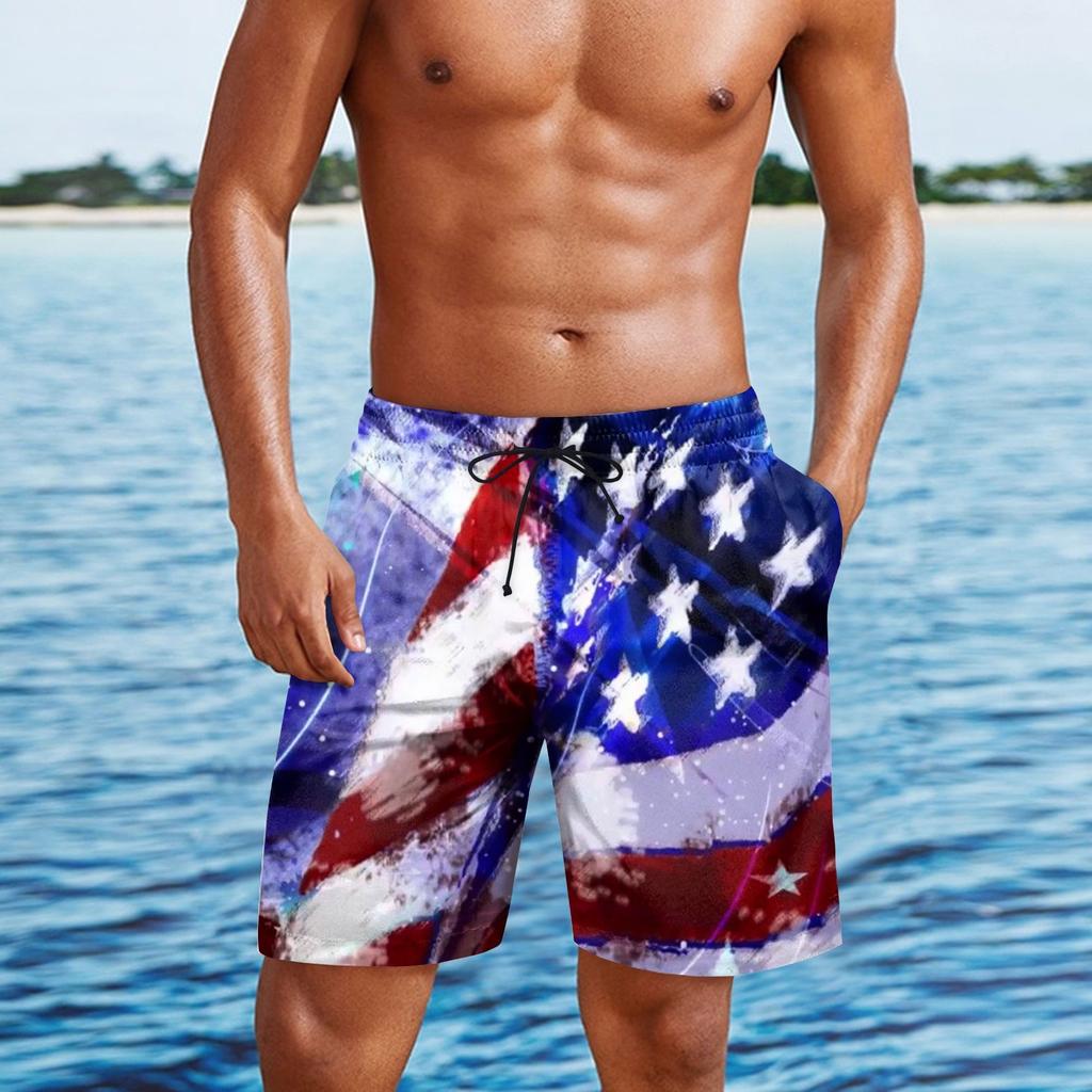 Men's Independence Day Print Casual Fashion Shorts Men's Printed Loose Breathable Shorts