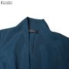 ZANZEA Abito Lungo Elegante da Donna Casual con Scollo a V a Maniche Corte e Linea ad A