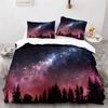 Starry Sky Galaxy Duvet Cover Natural Scenery Bedding Set Microfiber Aurora Comforter Cover King Size For Kids Adult Room Decor