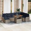 Garden Sofa Set 9 Pcs Grey and Navy Blue